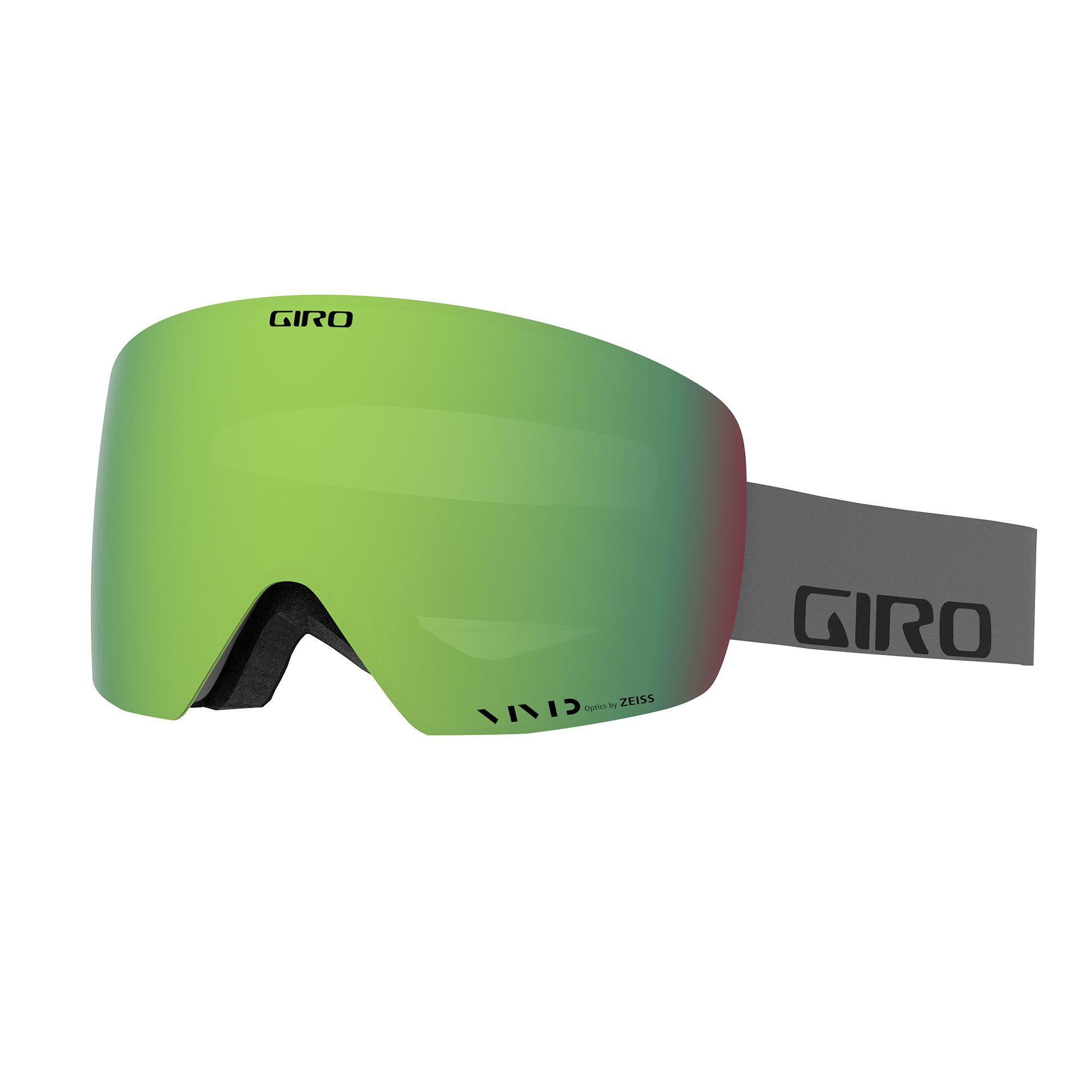 Masque de Ski Contour - Grey Wordmark - Vivid Emerald + Vivid Infrared