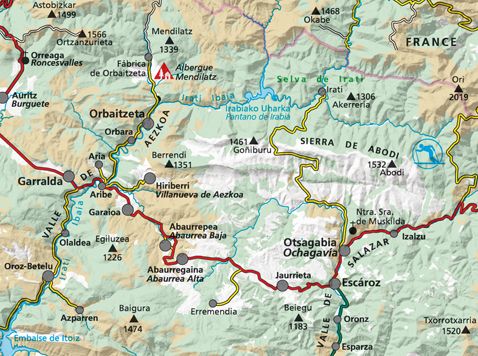 Guide rando - Carte Valles de irati y aezkoa au 1/25 000