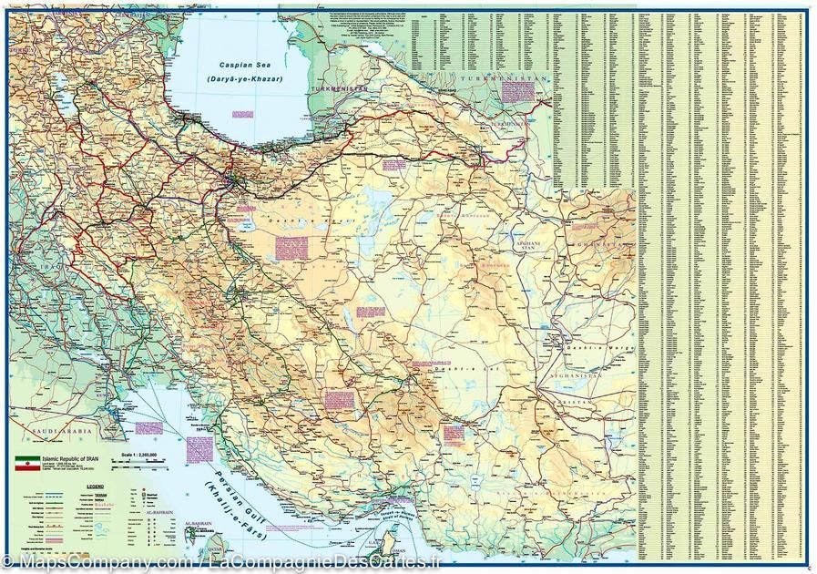 Carte de Teheran et Iran au 1/2.35 000-1/15 000