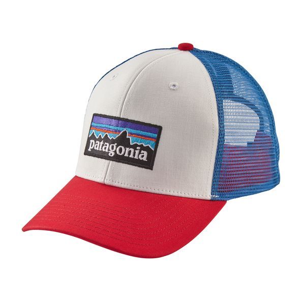 Patagonia - P-6 - Casquette camionneur avec logo - Blanc/rouge/bleu