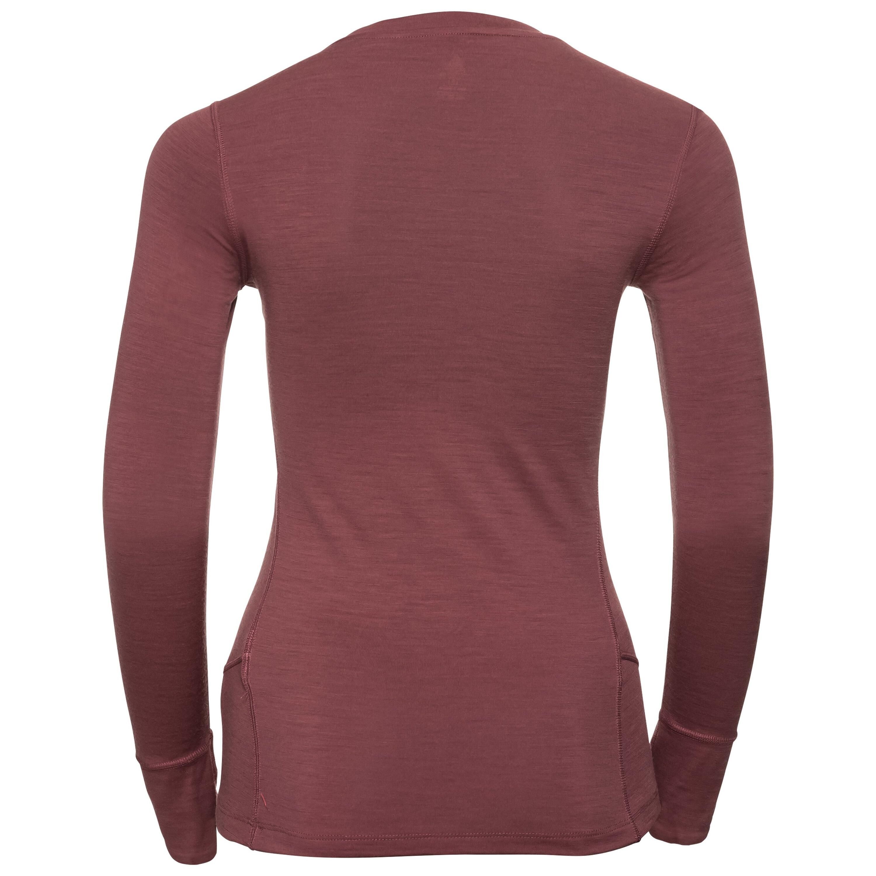 T-shirt manches longues Natural Merino Warm - Roan rouge - Grey melange
